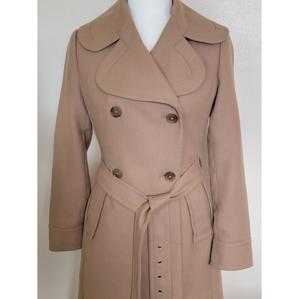 Banana Republic Womens Wool Blend Belted Double Brested Size XS Camel Rn54023 - Picture 7 of 12
